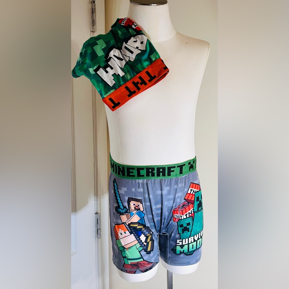 (2)Minecraft Kids New Boxer Briefs Set(No Package)